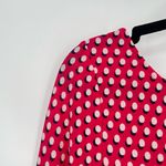 Leota Women's Pink Polka Dot 3/4 Sleeves Striped Hem Shift Dress Size Small Photo 6