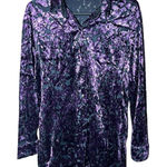 Preston & York Vintage Preston &‎ York Semi Sheer Purple Velvet Long Sleeve Blouse Top L Photo 0