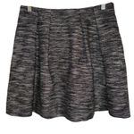 Madewell Black Gray White Tweed Pleated Mini Short Skirt W/Pockets EUC 6 Photo 1