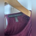 White House | Black Market WHBM Ruffled & Knit Sweater Blouse Burgundy color Photo 4