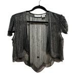 Scala Vintage  Black beaded Open Front Sheer Size Medium Photo 0