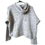 Topshop  Womens Size S Gray Knit Hoodie Made in Italy‎ Cropped Soft Urban Cabin Photo 1