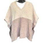 Halogen 100% Cashmere Colorblock Poncho One Size Beige Neutral Quiet Luxury Photo 0