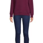 Beyond Yoga Raglan Crew Fleece Pullover in Fig Heather Photo 4
