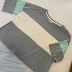 Anthropologie Saturday Sunday Anthro Cropped Green Striped Tshirt Tee Shirt Small Photo 0