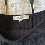 Madewell Ribbed Long Sleeve Boatneck Too Size M Medium Jet Black Photo 2