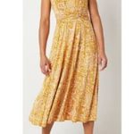 Perceptions L New Sleeveless Belted Navy Tan Polka Dot Midi Dress Photo 10