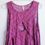 Free People  Look Through Pink Fruit Punch Combo Crinkle Bohemian Top Photo 2