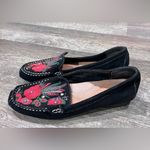 Baretraps FINAL PRICE  Otella Black Leather Suede Embroidered Women's Loafers Photo 4