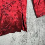 R & M Richards  Jacket Womens 14 Red Black Botanical Asian‎ Topper Satin Photo 5