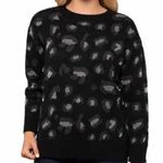 Kendall + Kylie NWT Black Animal Print Crew Neck Pullover Sweater Size Small Photo 0
