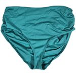 Anne cole Women's Side Shirred High Waist Bikini Bottom in Ocean Green M NWT Photo 0