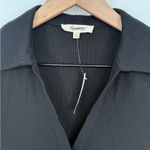 Madewell Drapey Rib Long-Sleeve Polo Top Size XXS Photo 3