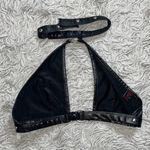 Last chance…Lust Juno Top w/Velcro Choker Neck Faux Leather S M Small Medium Black Photo 3