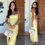 Amanda Uprichard  Ivy Dress Midi Yellow Jaquard size Medium Photo 1