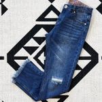 POL Raw Frayed Hem Distressed Mid Rise Straight Leg Jeans Medium Photo 0