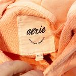 Aerie  Oversized V Neck Pullover Hoodie Sweatshirt Orange Coral XS Photo 2