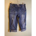 Cato Light Wash Low Rise Denim Cuffed Capris Size 6 Photo 1