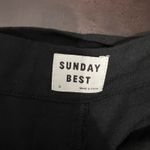 Aritzia Sunday Best Black Tie Belted Flowy Pants High Rise Rayon Women's Size 10 Photo 7