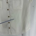 Love Tree  Short Sleeve Button Up Blouse Womens Large White Photo 5