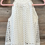 Moon River  X Anthropologie Knit Crochet Sleeveless White Top Size Small NWT Photo 0