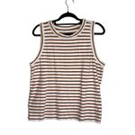 Loft 100% Cotton White & Mustard Yellow Striped Tank Top Photo 0