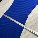 Eileen Fisher High-Low Dress Women's Large Blue Wide Rib Stretch Mock Neck Photo 10