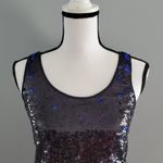EXPRESS Women's Flirty Sequin Tank Top Black/Blue Size S Photo 2
