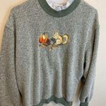 Bonworth 90's Vintage Squirrel Pumpkin Embroidered Knit Fall Sweatshirt XL Photo 3