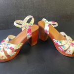 Madden Girl  Women's White Floral Chunky Shoes/Sandal/Heel 4" Size 9 SKU 2478 Photo 1