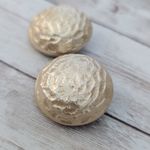 Vintage Clip On Earrings Light Golden Tone Large Chunky Statement 1 & 3/8" Gold Photo 2