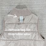 Joie  Reversible Cable Knit Puffer Vest Women’s M Beige Oatmeal Zip Mock Neck Photo 13
