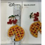 NIB Disney x Baublebar Cherry Pie Earrings Mickey Mouse Hidden Gems 2024 Fall Silver Photo 4