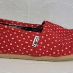 Toms Womens Shoes Size 7.5 Red White Polka Dots Closed Toe Comfy Slip On Flats Photo 0