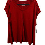 Westbound  Orange V Neck Short Sleeve Tunic Top Plus Sz 1X Lagenlook Comfort Photo 0