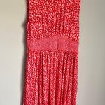 Boden Thea Sleeveless Midi Dress Poppy Red, Botanic Sprig Red Size 10 Photo 1