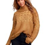 Lulus Adoring Heart Camel Knit Turtleneck Sweater Women’s US L Photo 0