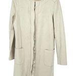 Joan Vass Beige Women's Solid Long Coat - Size S Photo 0