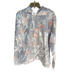 Floral Gray Hooded Sweatshirt With Kangaroo Pocket Photo 1