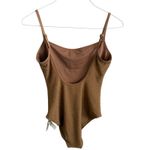 Aerie Sparkle Scoop Full Coverage One Piece Swimsuit Large Long Women’s Gold Photo 2