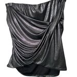 Free People Vtg Metallic Silver Tube Top size Med. gathered Y2K Club Photo 0