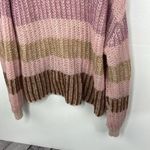 Democracy  Chunky Knit V Neck Striped Relaxed Fit Sweater Pullover size XL Photo 9