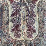 Robert Graham blue, pink and red paisley print embroidered sleeveless blouse Photo 2