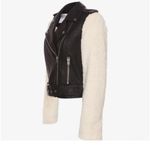 Pistola  Anita Moto Faux Leather Shearling Black Beige Jacket XS Photo 4