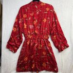 Victoria's Secret Vintage  XS/S Red Floral Silk Robe Tied Pockets Luxury Sexy Y2K Photo 5