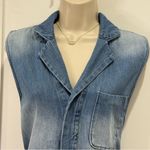 Juicy Couture  Chambray Romper Shortalls Sleeveless Collared Blue Small Y2K Photo 3
