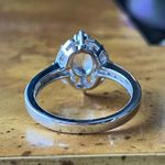 Natural Aquamarine Blue Diamond Sterling Silver Ring Size 5.75 Photo 4