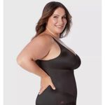 Ruby Ribbon Pin Up Cami #3055 Black Lace Deep V Full Support Shapewear Sz 46 Photo 2