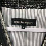 Nanette Lepore women's tweed blazer black full zip size 4 Pocket Office Work Photo 2