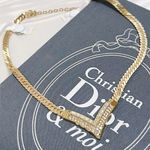 Christian Dior Authentic Vintage 24kt G.P Crystal Mirrored Herringbone Necklace Photo 0